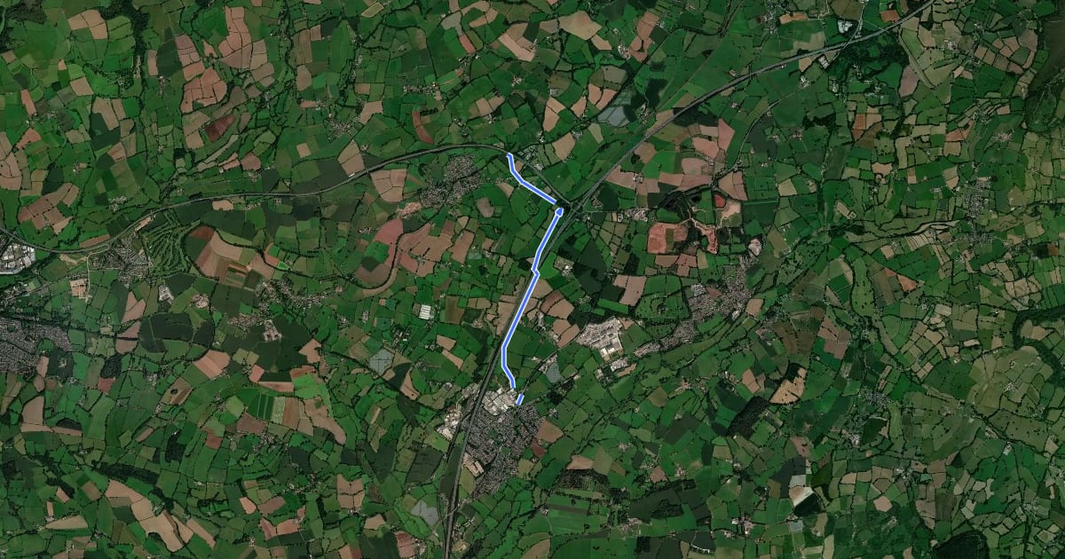 Маршрут NCN 3 Link to Tiverton Parkway на спутниковом снимке