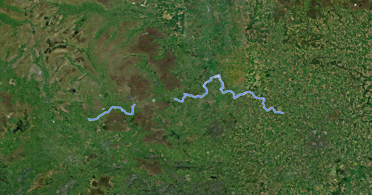 Маршрут NCN Cycle Route 688 на спутниковом снимке