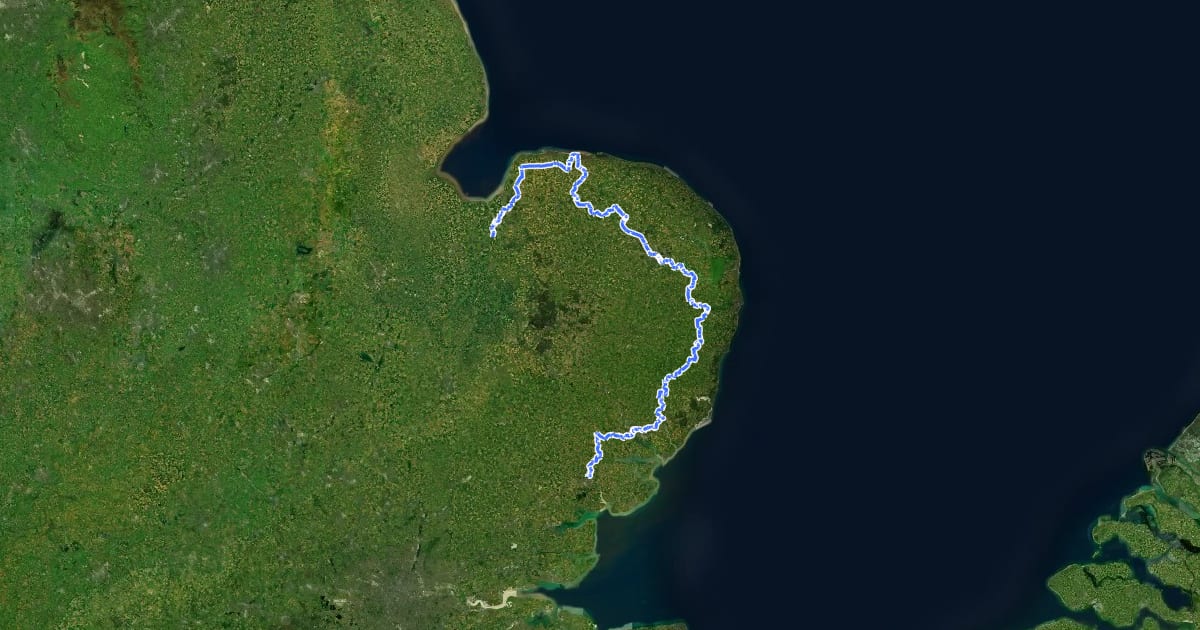 Маршрут NCN National Route 1 на спутниковом снимке
