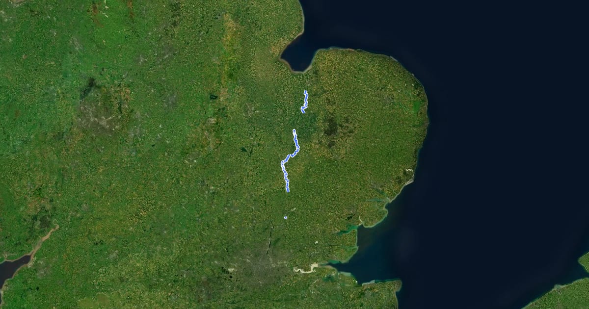 Маршрут NCN National Route 11 на спутниковом снимке