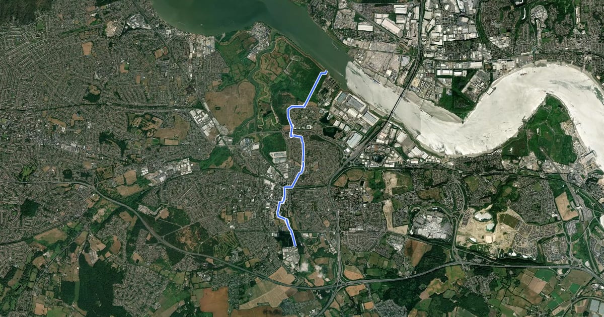 Маршрут NCN National Route 125 на спутниковом снимке