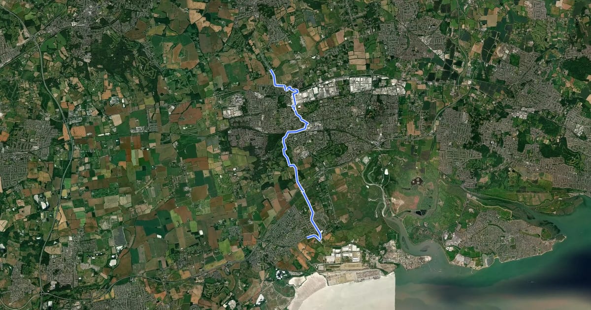 Маршрут NCN National Route 13 на спутниковом снимке