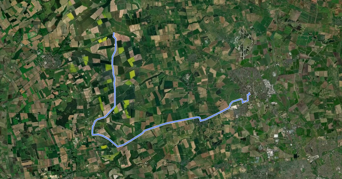 Маршрут NCN National Route 164 (south) на спутниковом снимке