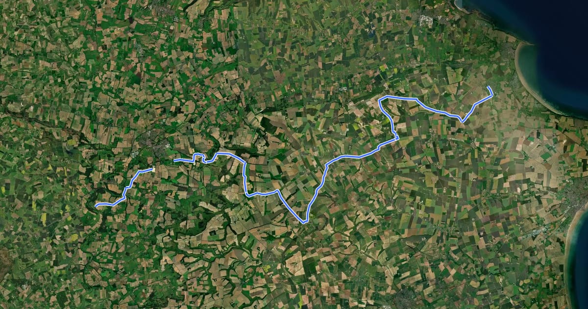 Маршрут NCN National Route 166 на спутниковом снимке