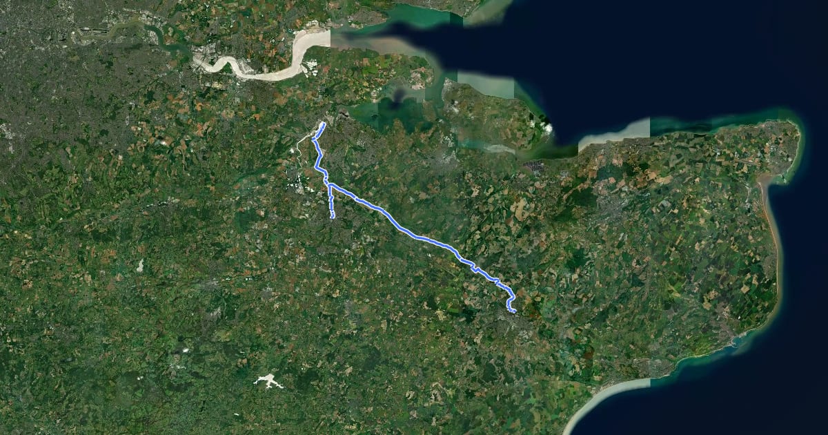 Маршрут NCN National Route 17 на спутниковом снимке