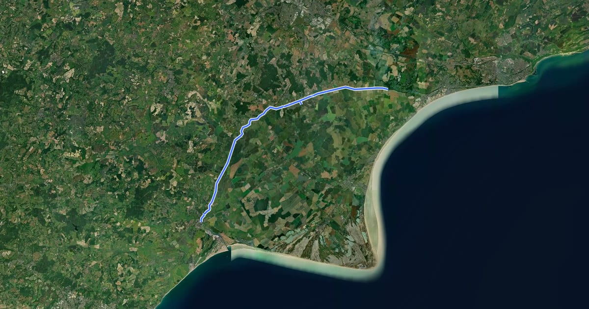 Маршрут NCN National Route 172 на спутниковом снимке