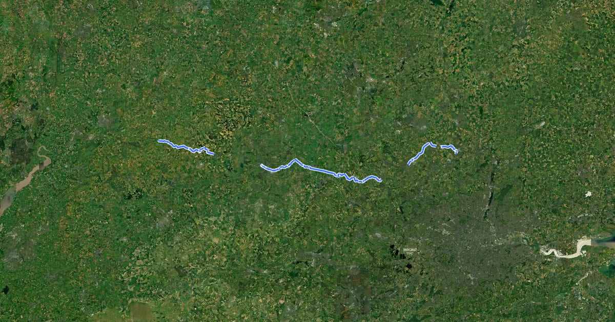 Маршрут NCN National Route 57 на спутниковом снимке