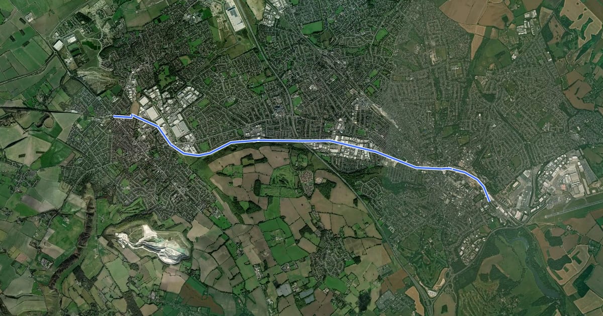Маршрут NCN National Route 606 на спутниковом снимке