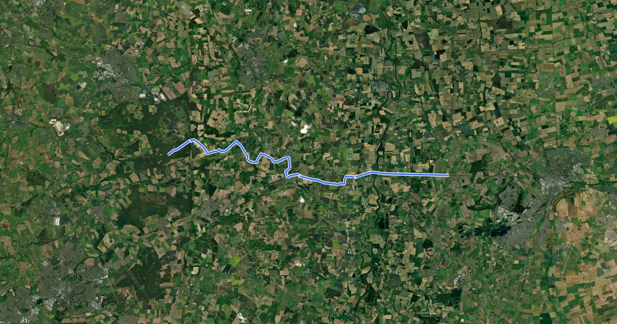Маршрут NCN National Route 647 на спутниковом снимке