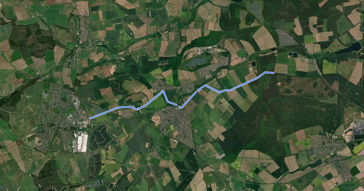 Маршрут NCN National Route 648 на спутниковом снимке