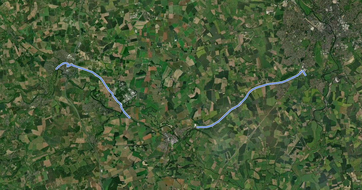 Маршрут NCN National Route 665 на спутниковом снимке