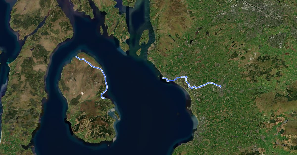 Маршрут NCN National Route 73 на спутниковом снимке