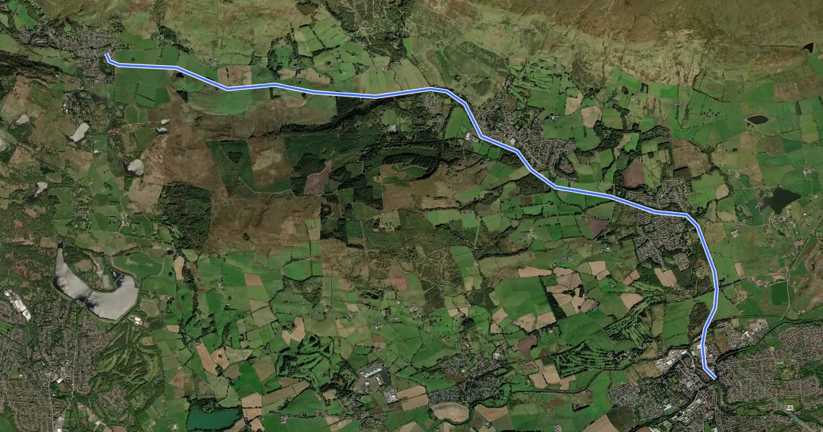 Маршрут NCN National Route 755 на спутниковом снимке