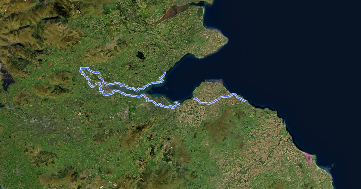 Маршрут NCN National Route 76 на спутниковом снимке