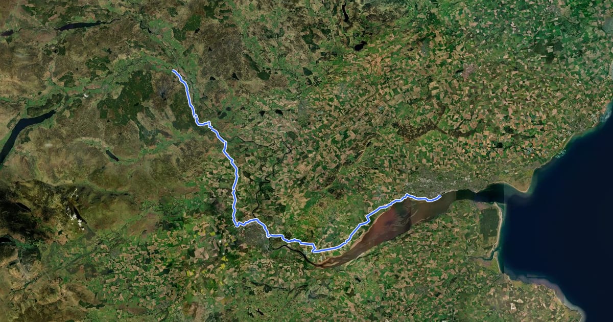 Маршрут NCN National Route 77 на спутниковом снимке