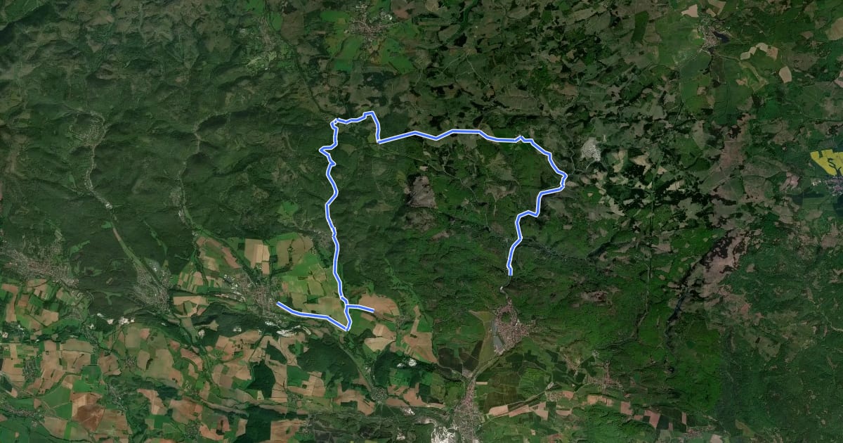 Маршрут NDH 1 (Dreiländer-Tour) на спутниковом снимке
