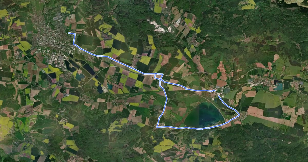 Маршрут NDH 10 (Goldene-Aue-Tour) на спутниковом снимке