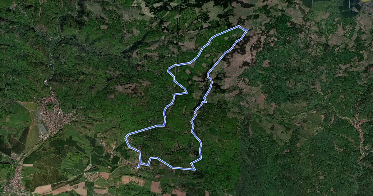Маршрут NDH 4 (Dreiherrensteine-Tour) на спутниковом снимке