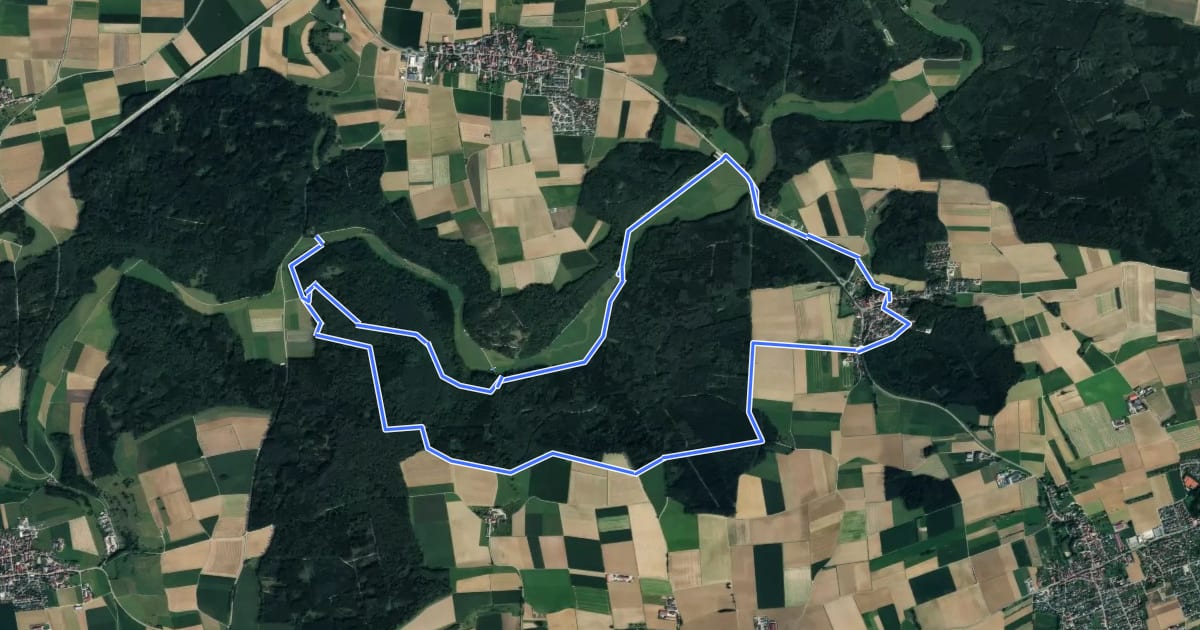 Маршрут Neandertalerweg на спутниковом снимке