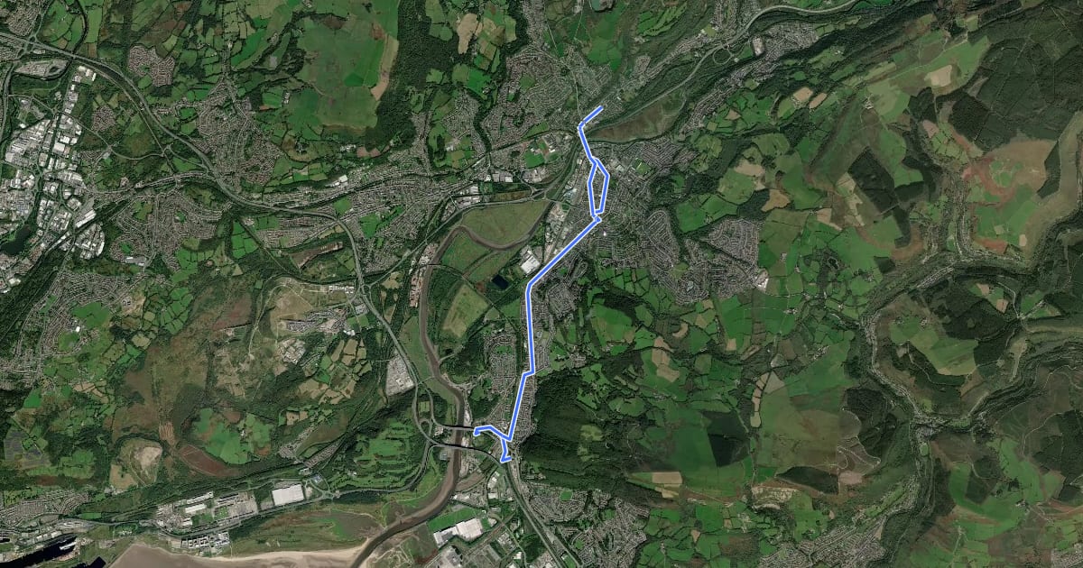 Маршрут Neath Valley Route на спутниковом снимке