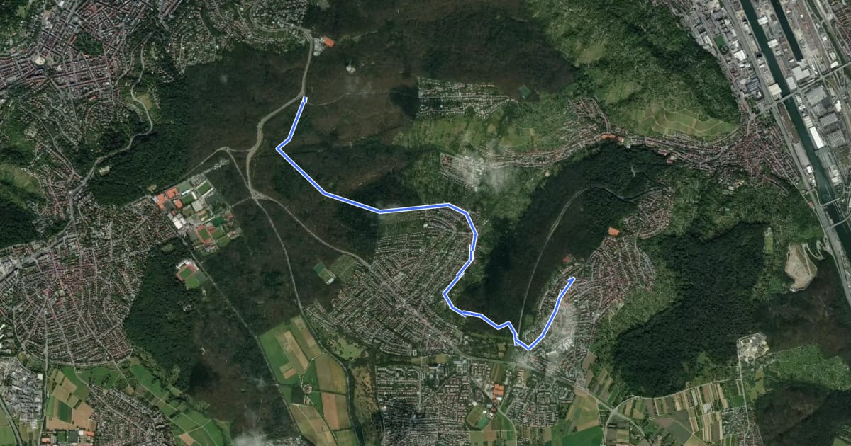Маршрут Nebenlinie Stelle - Heumaden на спутниковом снимке