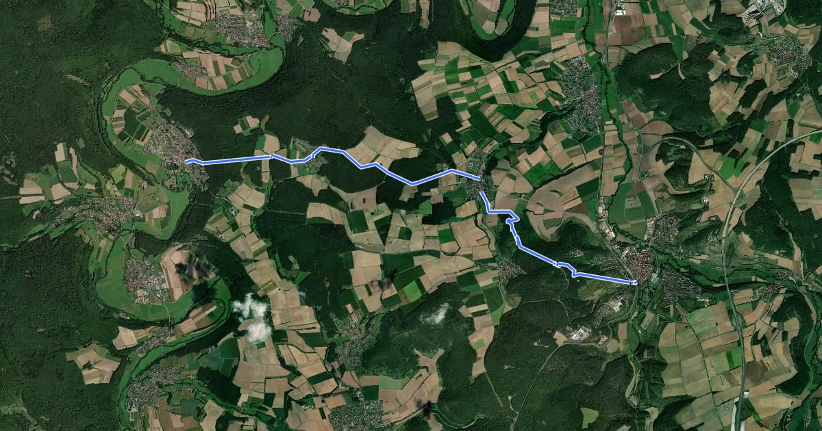 Маршрут Nebenwanderweg Bad Bocklet - Münnerstadt на спутниковом снимке