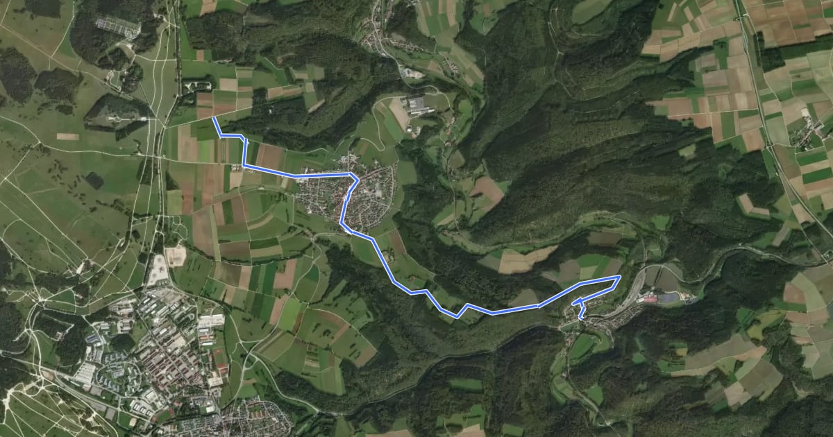 Маршрут Nebenweg - Frohnstetten - Storzingen на спутниковом снимке