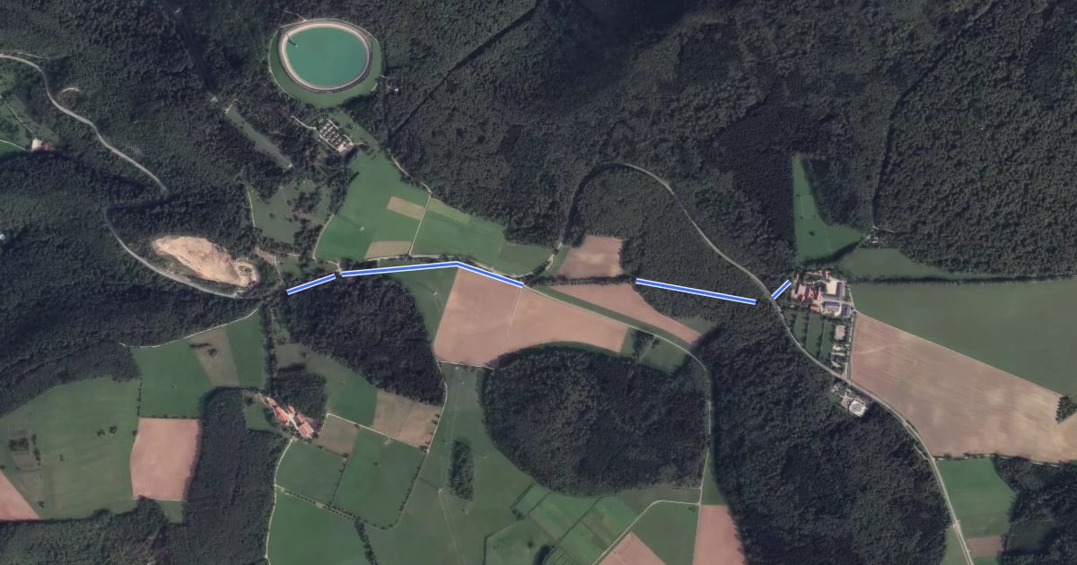 Маршрут Nebenweg Gutshof St. Johann - P Buchhäule на спутниковом снимке