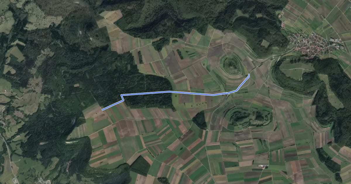 Маршрут Nebenweg - Kornbühl - Heufeld - Hirschkopf на спутниковом снимке