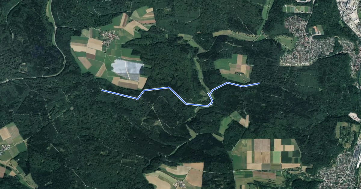 Маршрут Nebenweg Mergelstetten Küpfendorf на спутниковом снимке