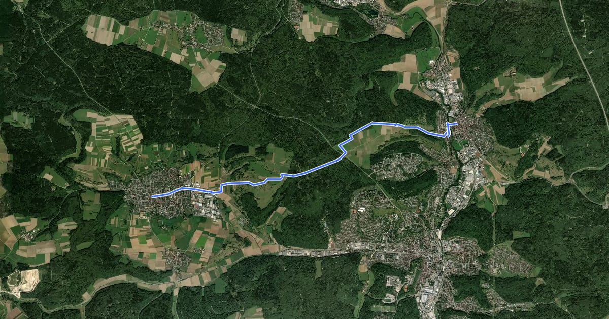 Маршрут Nebenweg Schnaitheim-Steinheim на спутниковом снимке