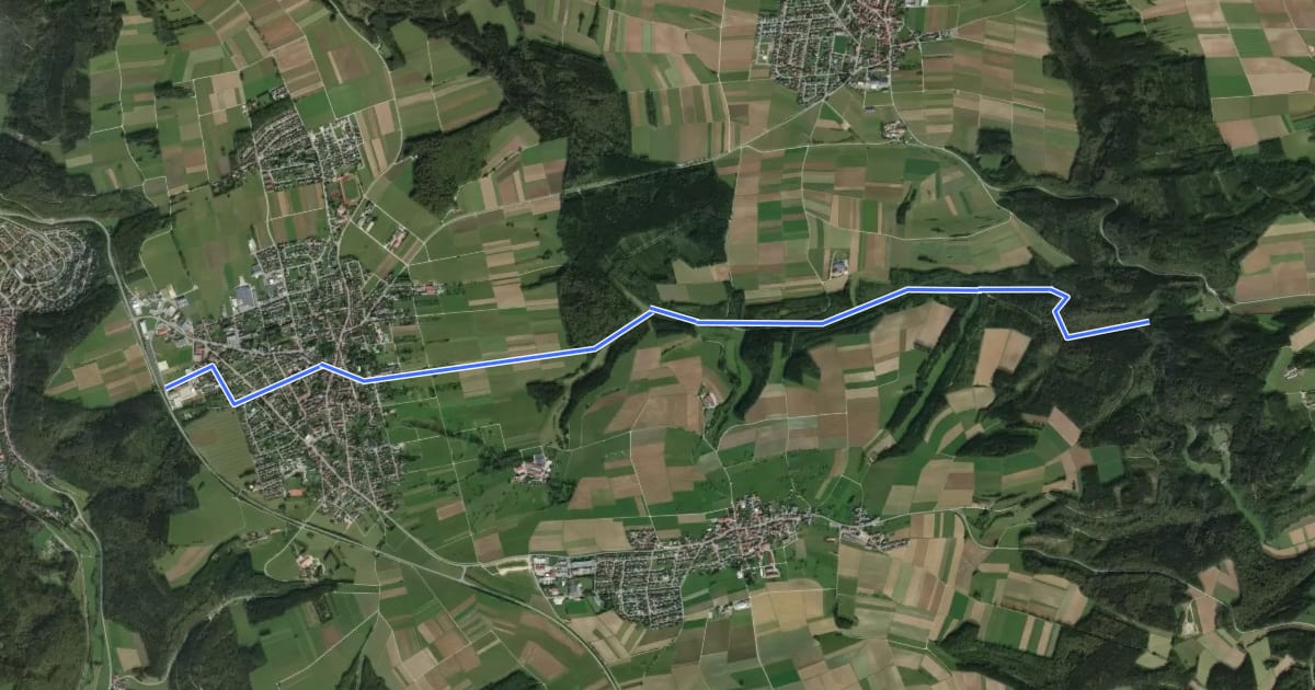 Маршрут Nebenweg - Winterlingen - Weg Nr. 2 - Kläranlage Winterlingen - Büttnau на спутниковом снимке