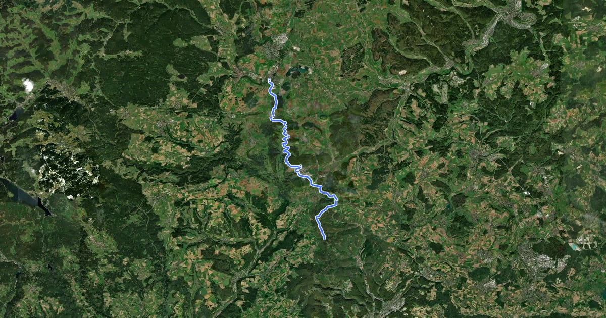 Маршрут Neckar-Baar-Jakobsweg (3) на спутниковом снимке