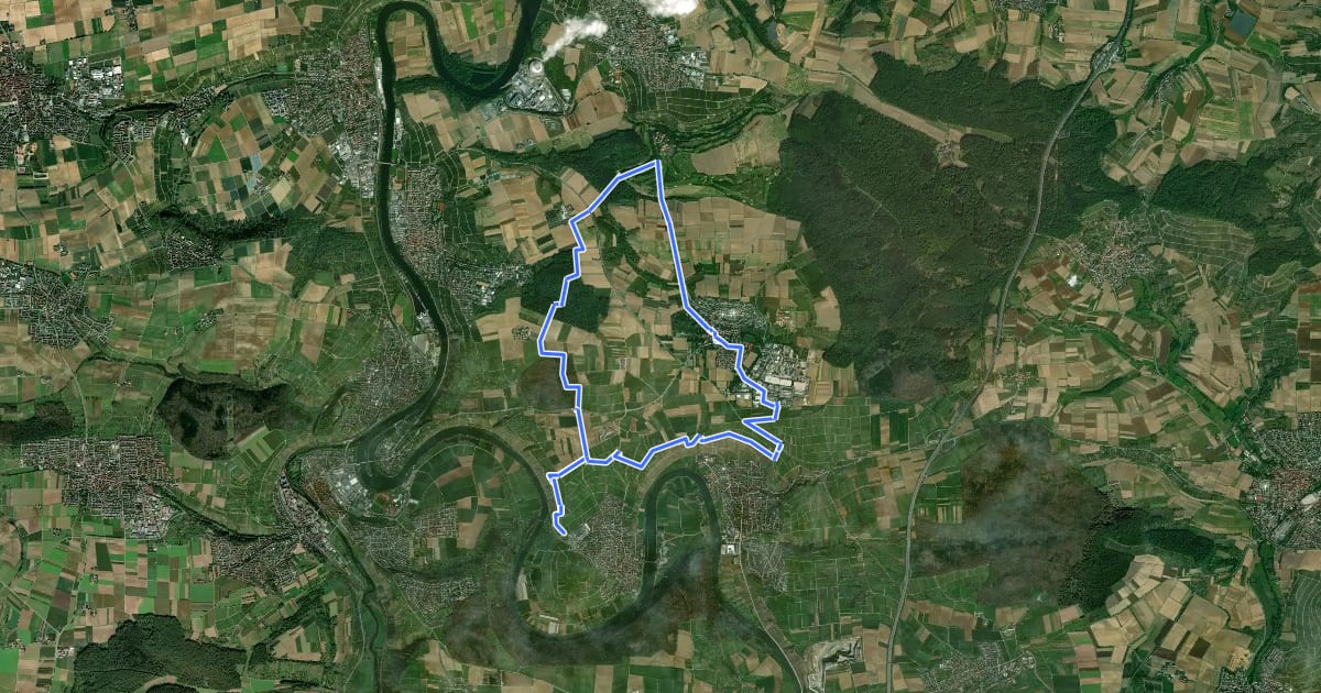 Маршрут Neckarhöhen на спутниковом снимке