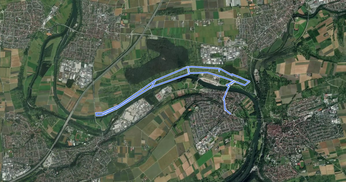 Маршрут Neckarhäldenrunde на спутниковом снимке