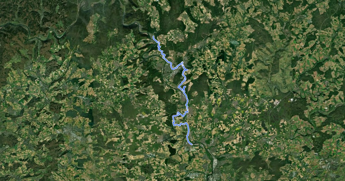 Маршрут Neckarsteig Teilstrecke Bad Wimpfen - Neckargerach на спутниковом снимке