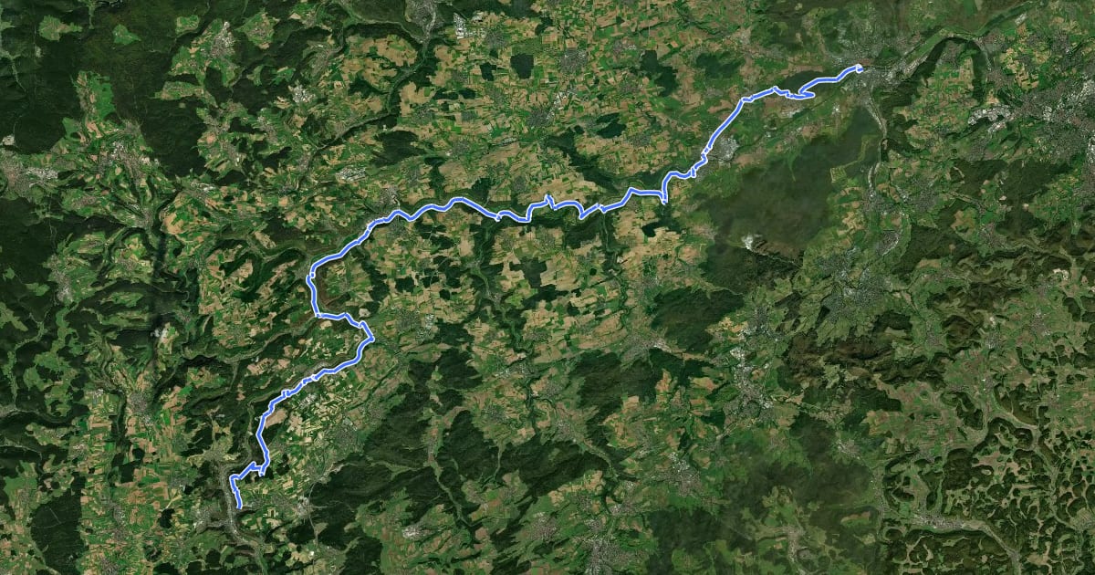 Маршрут Neckarweg Abschnitt 2: Oberndorf - Tübingen на спутниковом снимке