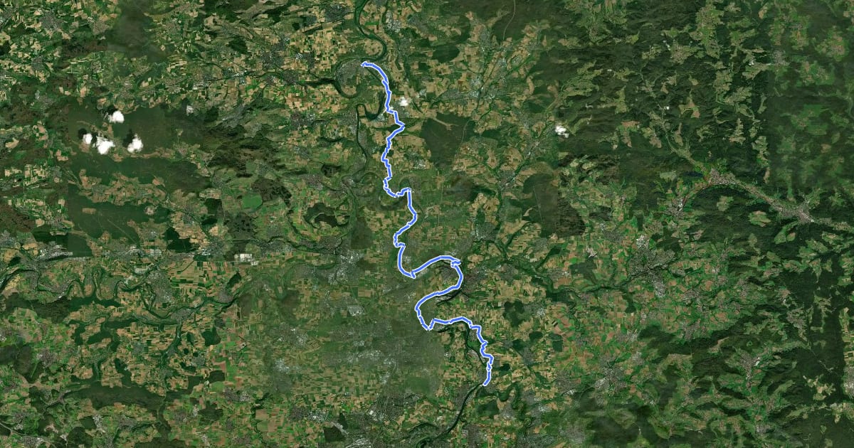 Маршрут Neckarweg Abschnitt 5: Neckarrems - Lauffen на спутниковом снимке