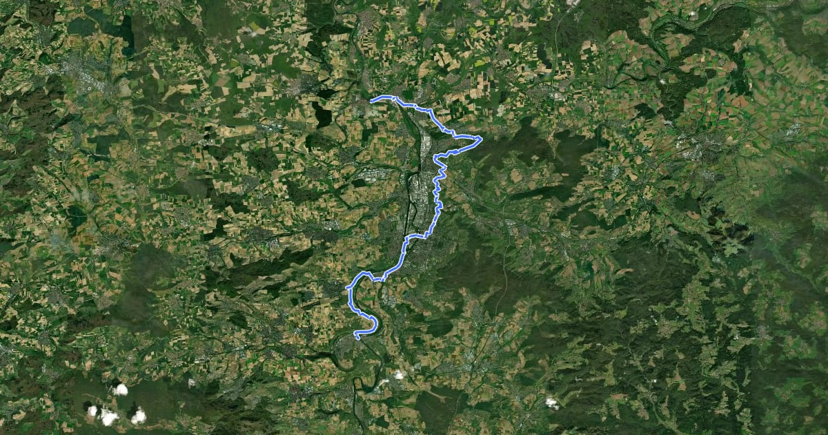 Маршрут Neckarweg Abschnitt 6: Lauffen - Bad Wimpfen на спутниковом снимке