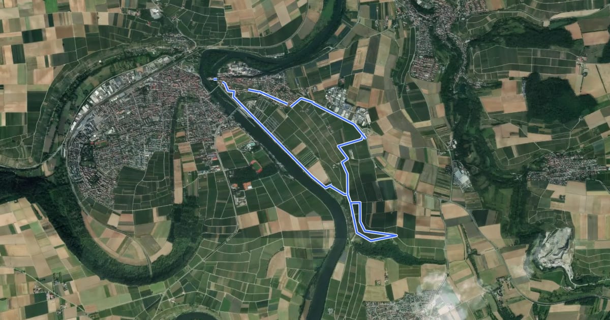 Маршрут Neckarweg (RWW4) на спутниковом снимке