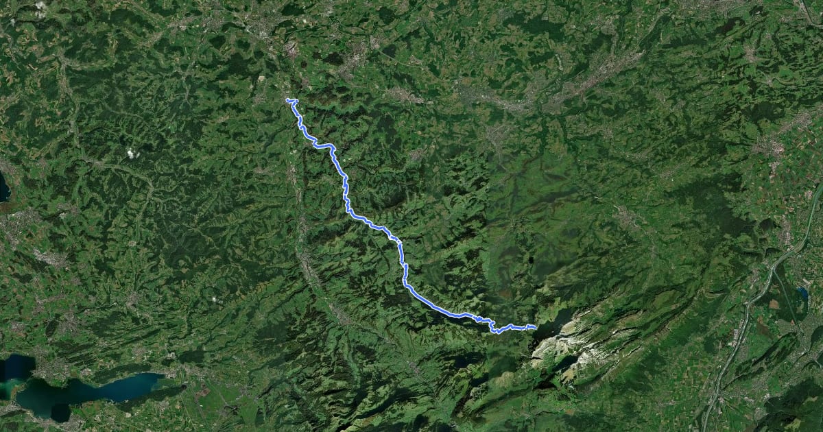 Маршрут Neckerweg на спутниковом снимке