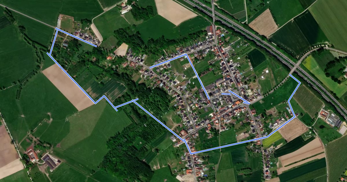 Маршрут Nederwandeling O.L.V.-Parochie на спутниковом снимке