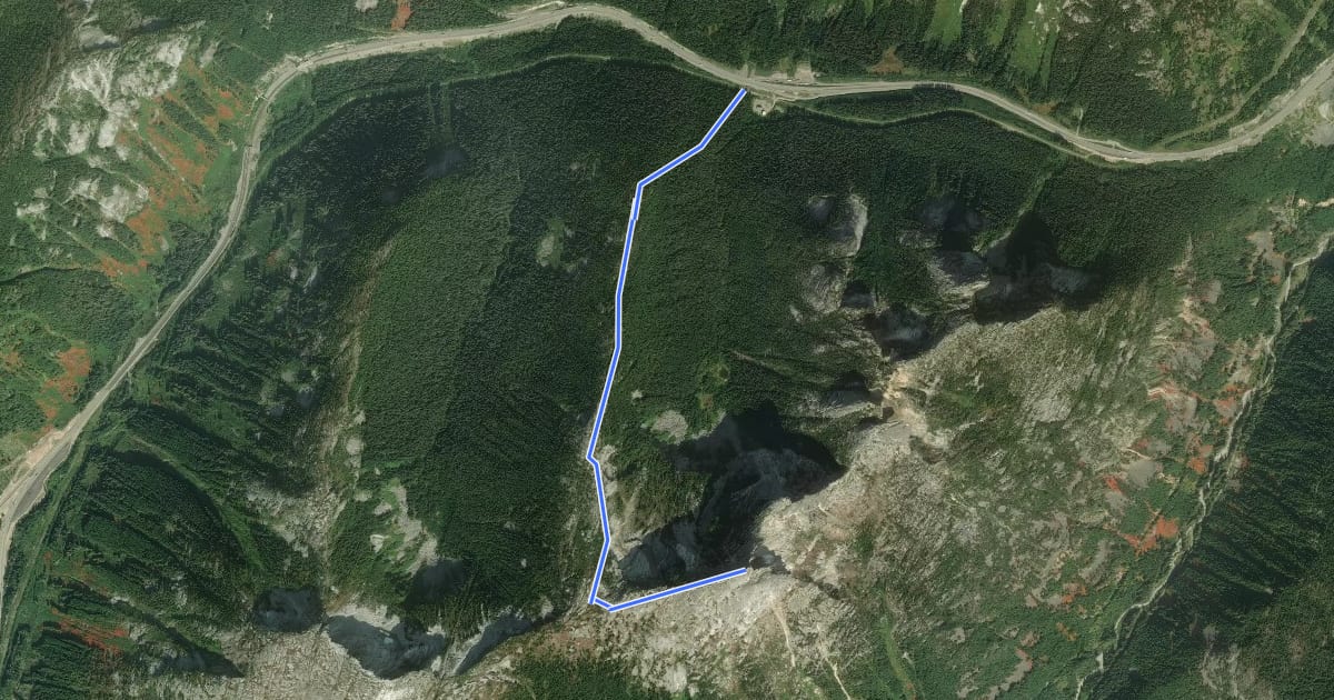 Маршрут Needle Peak на спутниковом снимке