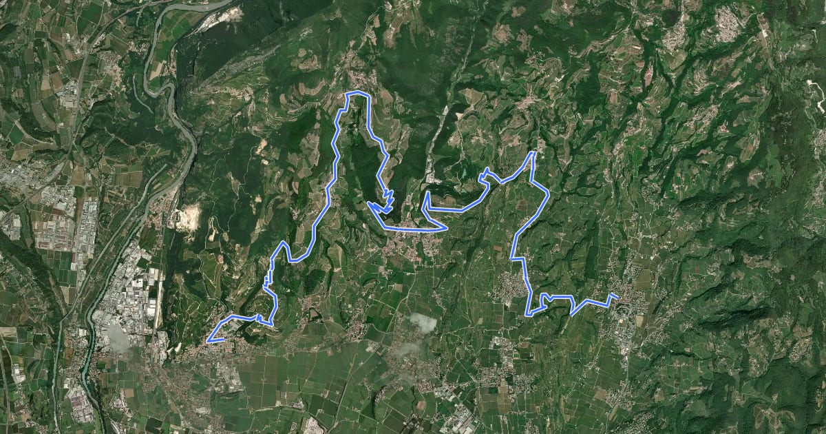 Маршрут Negrar - Valgatara - Marano - Fumane - Cavalo - Mazzurega - San Giorgio - Sant'Ambrogio на спутниковом снимке