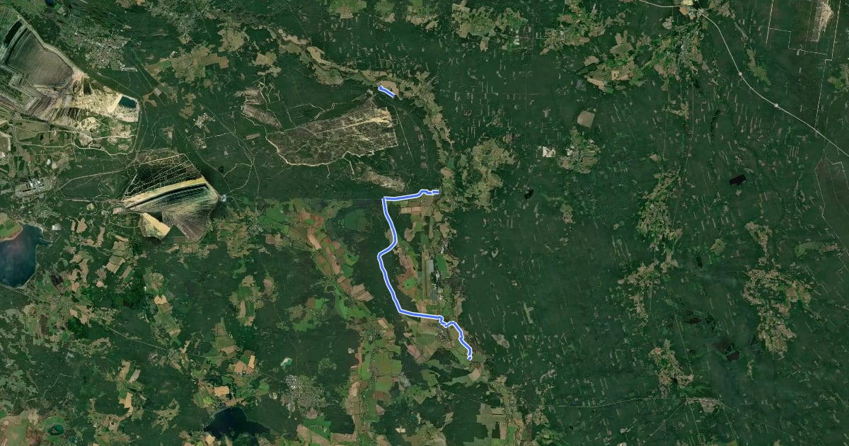 Маршрут Neißewanderweg на спутниковом снимке