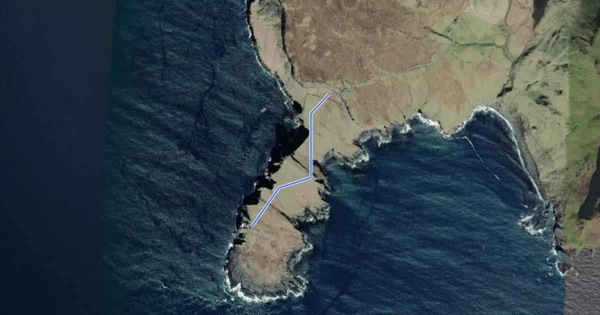 Маршрут Neist Point Lighthouse на спутниковом снимке