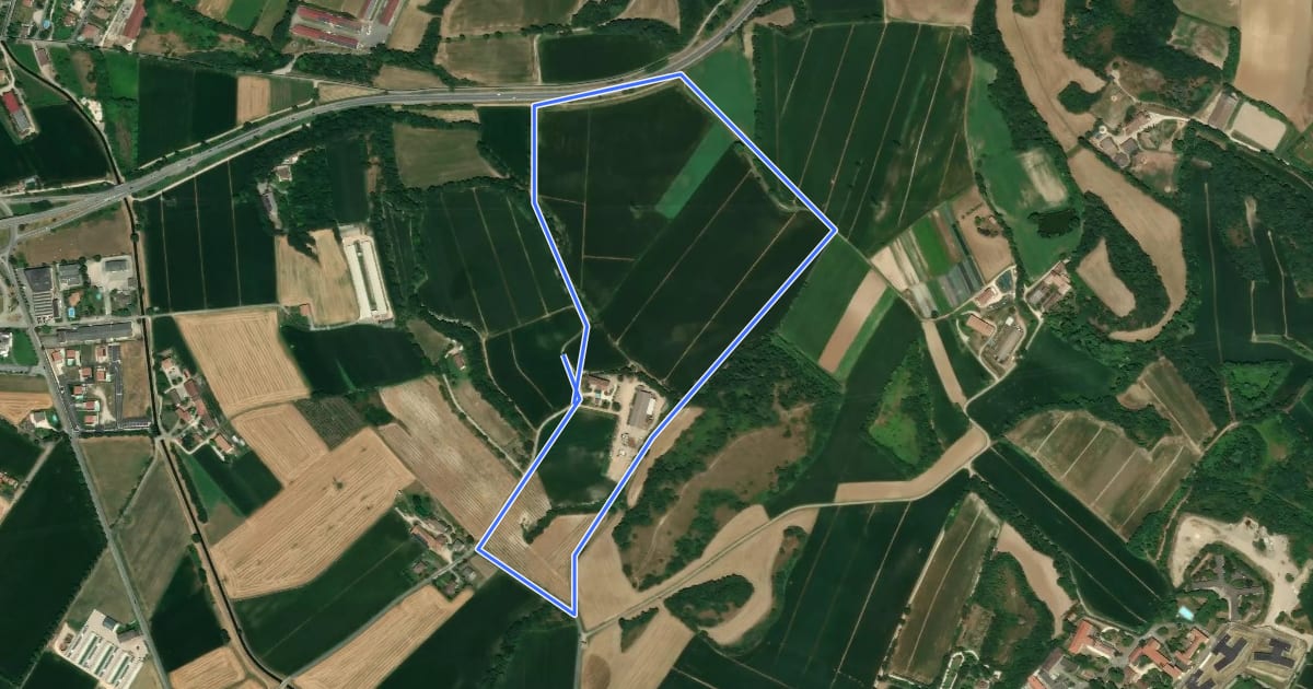Маршрут Nel Verde del Monte Merlo на спутниковом снимке