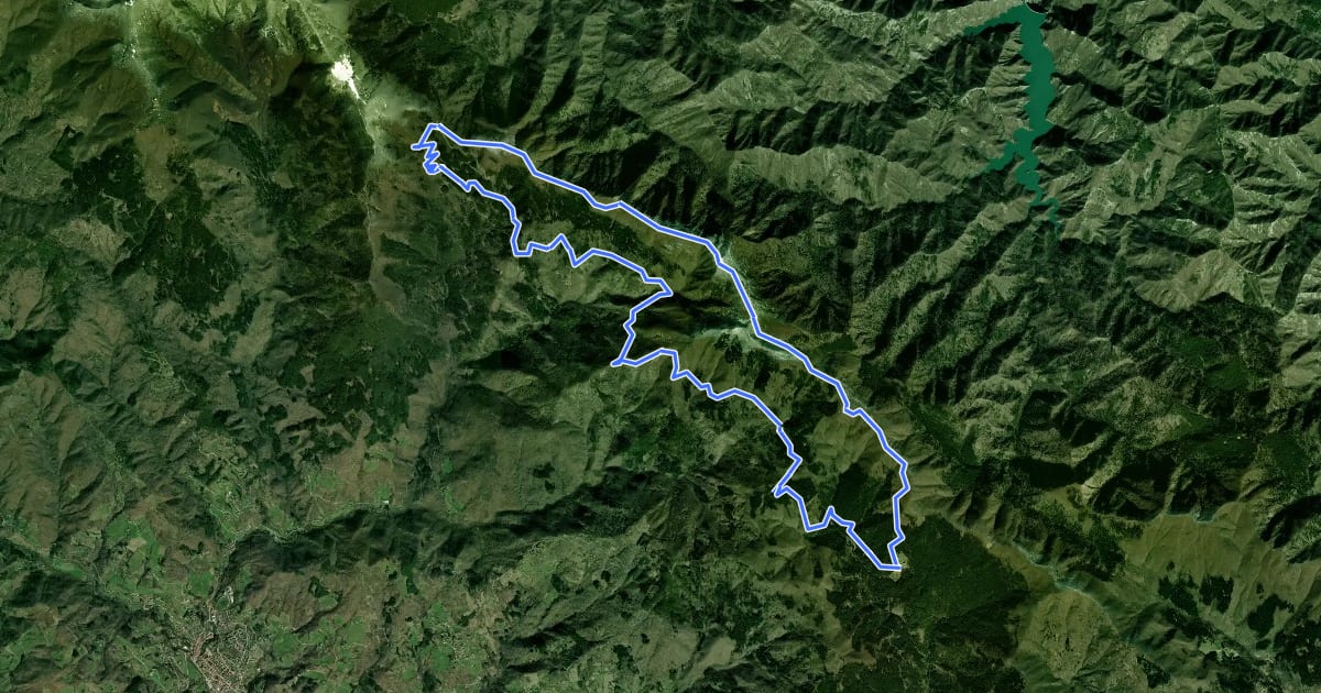 Маршрут Nelle foreste dei monaci на спутниковом снимке