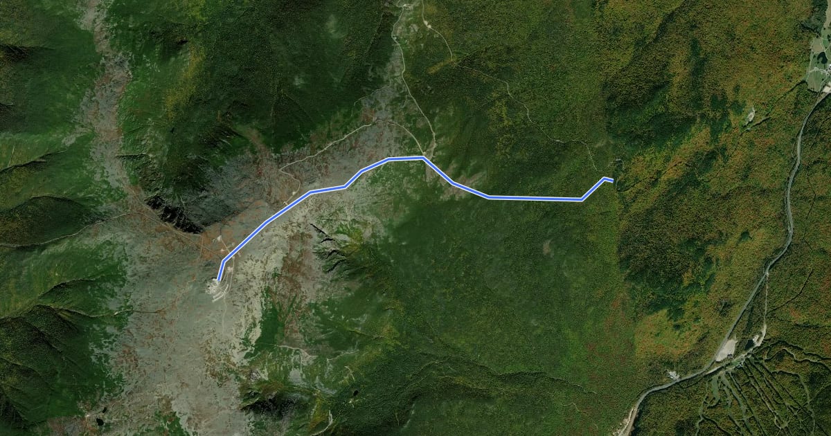 Маршрут Nelson Crag Trail на спутниковом снимке