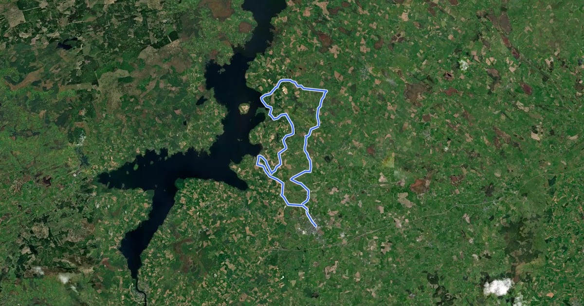 Маршрут Nenagh Cycle Hub - Loop 1C на спутниковом снимке